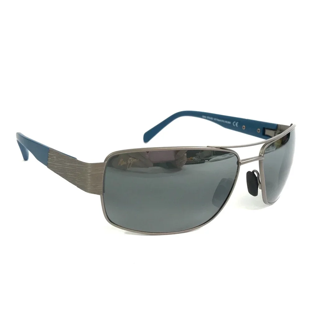 Maui Jim Sunglasses OHIA MJ703-14A Satin Grey/Blue Frames w/ Neutral Gray Lenses